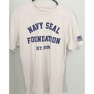 Mizzen+Main Navy SEAL Foundation T Shirt Mens Large White Graphic